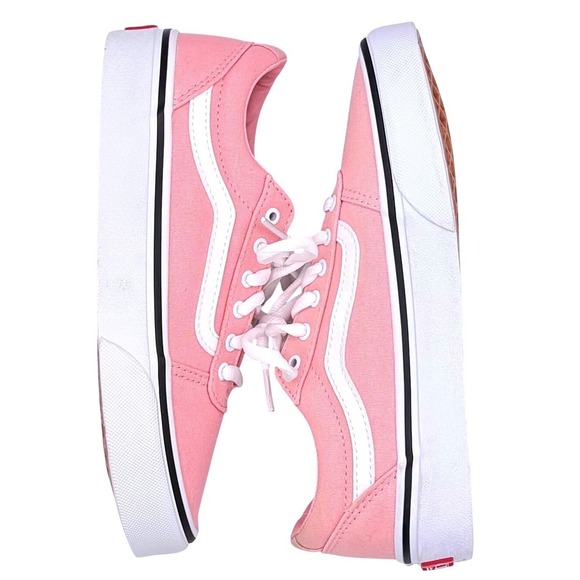 Vans Ward Pink White Low Top Sneakers Girls Size 3 Youth NEW In Box - Picture 6 of 10